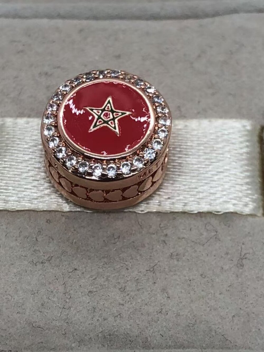 ✨🔥Pandora Morocco Flag charm Bead Charm Travel Bead Charm rose gold